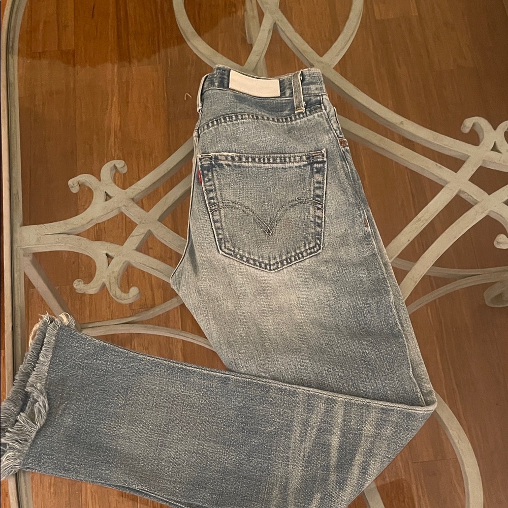 Re/Done Blue Straight Leg Jeans